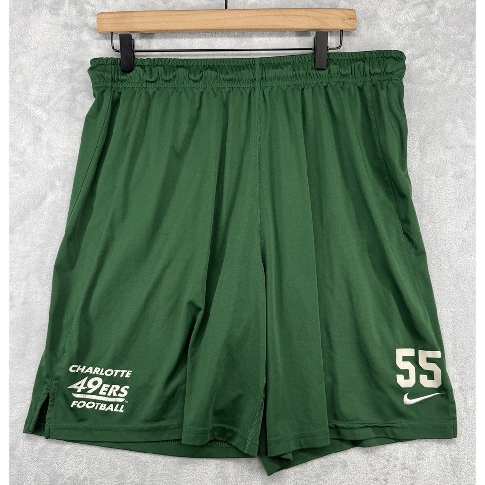 Nike Charlotte 49ers Football Team Issued Shorts‎ Green 9" Men's Size 2XL